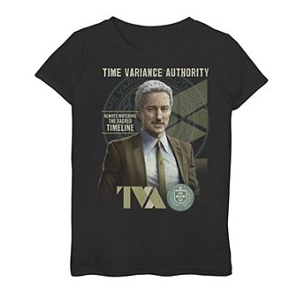 Girls 7-16 Marvel Loki Mobius Magazine Cover Graphic Tee