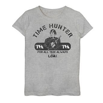 Girls 7-16 Marvel Loki B-15 Time Hunting Logo Graphic Tee