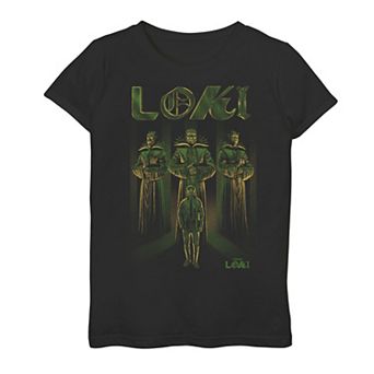 Girls 7-16 Marvel Loki The Time Keeper's Statues Graphic Tee