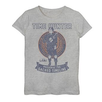 Girls 7-16 Marvel Loki Time Hunter Preserve The Sacred Timeline TVA Graphic Tee