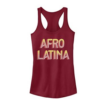 Juniors' Afro Latina Gradient Text Tank Top