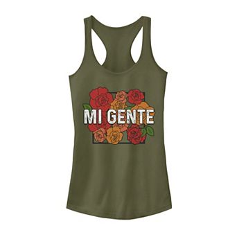 Juniors' Mi Gente Floral Portrait Tank Top