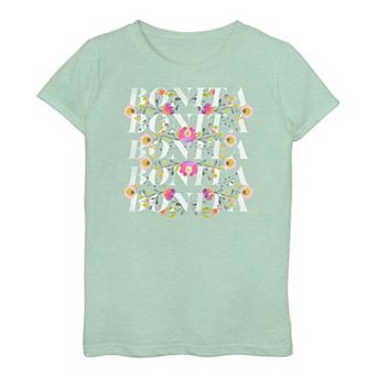 Girls 7-16 Bonita Floral Word Stack Tee