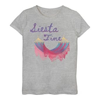 Girls 7-16 Siesta Time Hammock Watercolor Portrait Tee