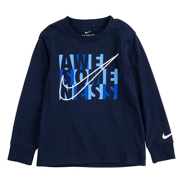 Toddler Boy Nike "Awesomeness" Logo Long Sleeve TShirt