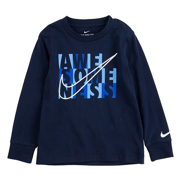 Toddler Boy Nike Awesomeness Logo Long Sleeve T Shirt