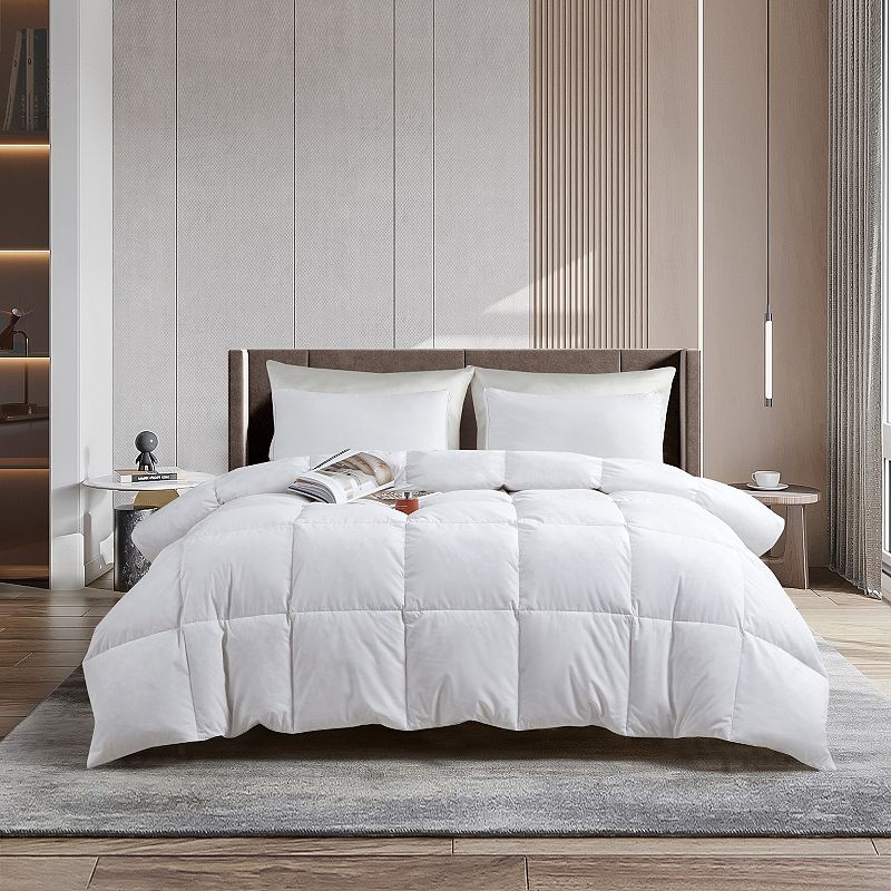 Serta Tencel Blend Feather & Down Comforter - All Seasons, White, Twin