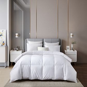 Serta 400 Thread Count Sateen Cotton European Goose Down Comforter - All Seasons
