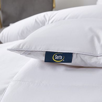 Serta 400 Thread Count Sateen Cotton European Goose Down Comforter - All Seasons