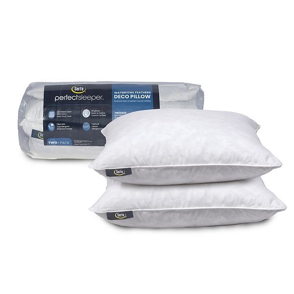 Serta Decorative Medium Firm 2-pack Feather Pillow Insert