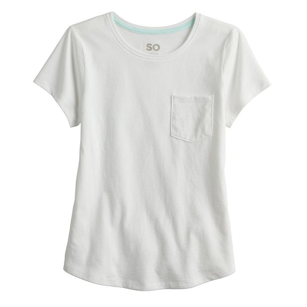 Girls 6-20 SO® Favorite Pocket Tee in Regular & Plus