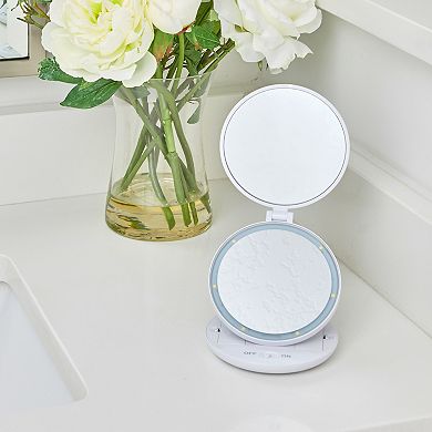 GloTech LED Compact Travel Mirror with Adjustable Stand