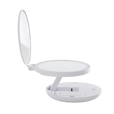 GloTech LED Compact Travel Mirror with Adjustable Stand