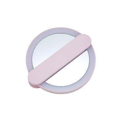 GloTech Pink Handheld Swivel LED Compact Makeup Mirror
