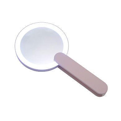 GloTech Pink Handheld Swivel LED Compact Makeup Mirror
