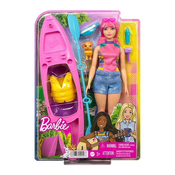 Barbie It Takes Two Camping Playset with Daisy Doll Curvy with Pink Hair,  11.5