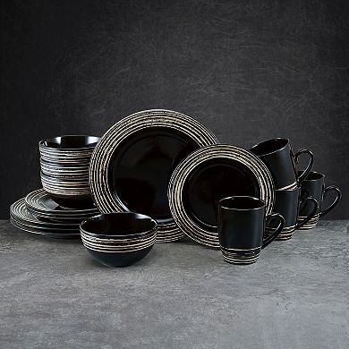 Pfaltzgraff Bryson Black 16-pc. Dinnerware Set