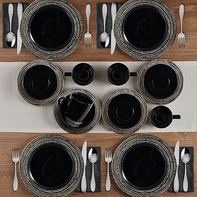 Pfaltzgraff Bryson Black 16-pc. Dinnerware Set