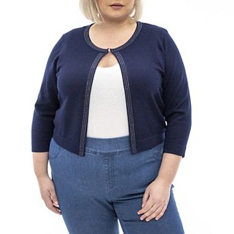 Plus Size Nina Leonard Stud Detail Bolero