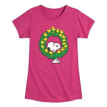 Girls 7-16 Peanuts Wreath Family Graphic Tee