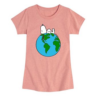 Girls 7-16 Peanuts Top Of World Graphic Tee