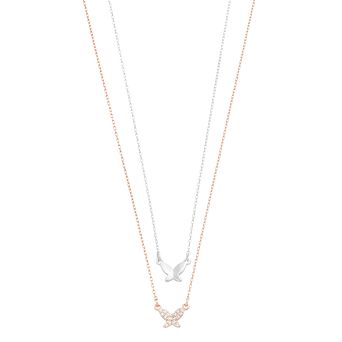 City Luxe Two-Tone Cubic Zirconia Butterfly Duo Necklace Set