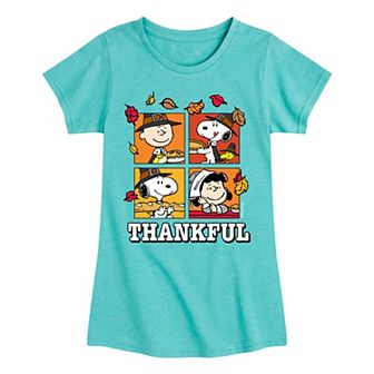 Girls 7-16 Peanuts Characters Thankful Graphic Tee