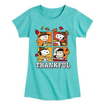 Girls 7-16 Peanuts Characters Thankful Graphic Tee
