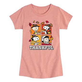 Girls 7-16 Peanuts Characters Thankful Graphic Tee