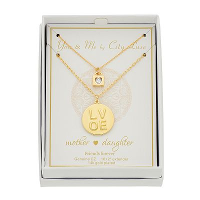 City Luxe 14k Gold-Plated Cubic Zirconia Padlock 