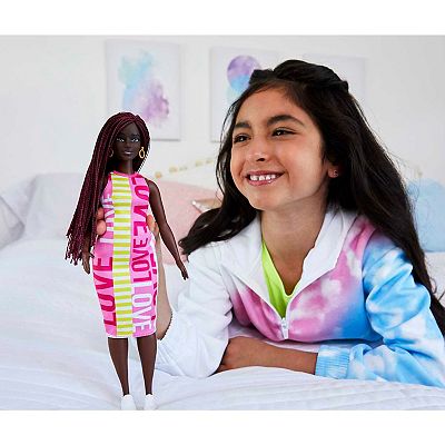 Barbie fashionista black hair doll deals