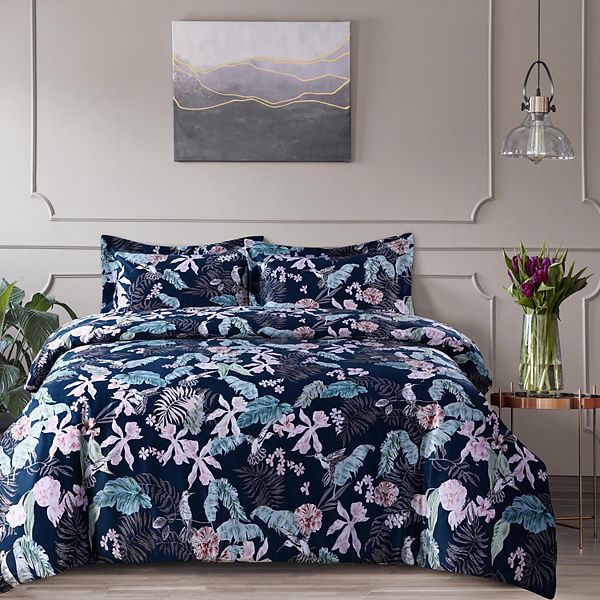 Azores Home Pariza Oversized Velvet Duvet Set with Shams