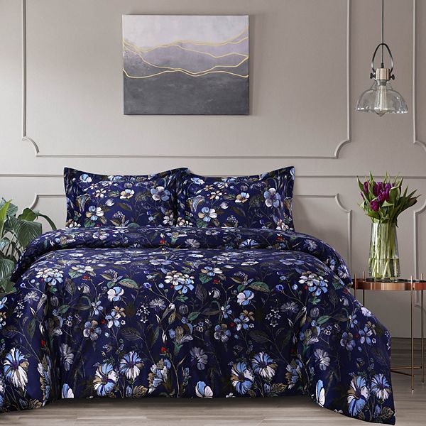 Azores Home Amara Oversized Velvet Duvet Set with Shams