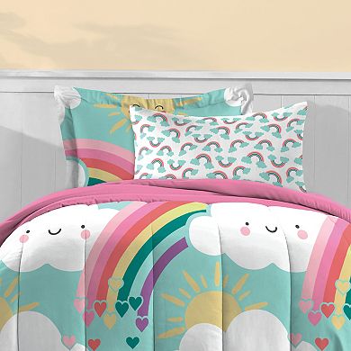 Dream Factory Rainbow Flare Comforter Set with Shams in Teal