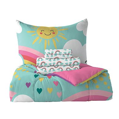 Dream Factory Rainbow Flare Comforter Set with Shams in Teal