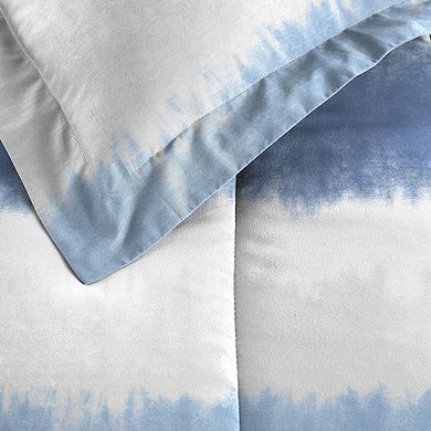 Dream Factory Tie Dye Stripe Comforter Set with Shams in Blue