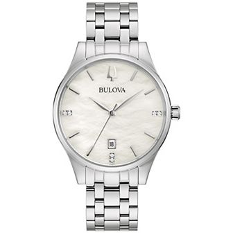 Bulova Women's Stainless Steel Diamond Accent Watch - 96P220