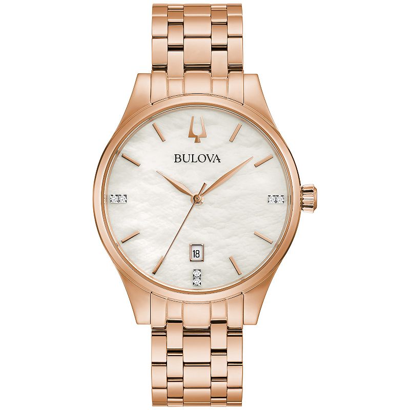 Bulova Women's Diamond Accent Watch - 97P152, Size: Medium, Rose Gold Tone