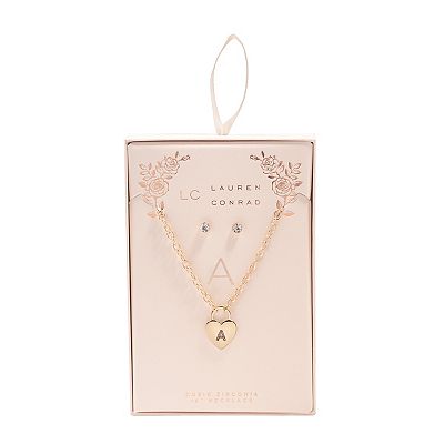 Lc Lauren Conrad Initial Necklace And Earring Set LC Lauren Conrad