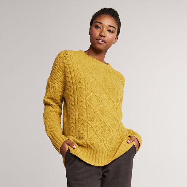 Women's Yummy Sweater Co. Cable Crewneck Sweater