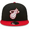 Men's New Era Black/Scarlet Miami Heat Color Pack 9FIFTY Snapback Hat