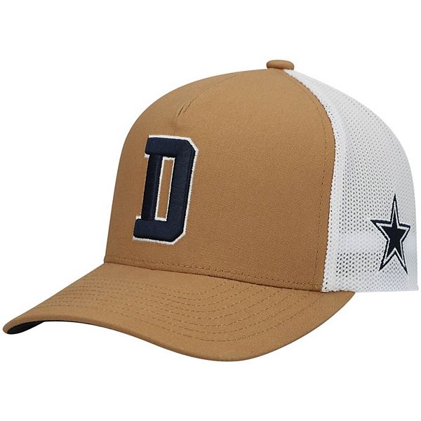 Men's HOOey Tan/White Dallas Cowboys Logo Trucker Snapback Hat