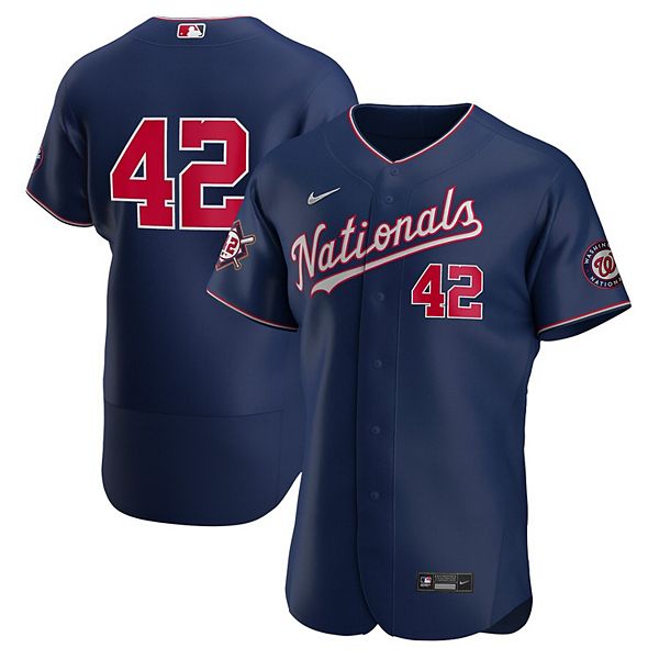 Men's Nike Scarlet Washington Nationals Alternate Authentic Custom Patch Jersey