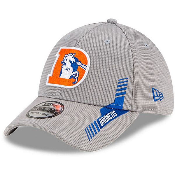Men's New Era Gray Denver Broncos 2021 NFL Sideline Home Historic Logo  39THIRTY Flex Hat