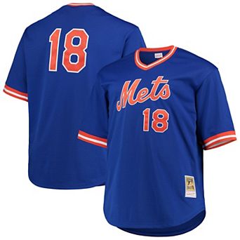Men's Mitchell & Ness Darryl Strawberry Royal New York Mets Big & Tall Cooperstown Collection Mesh Batting Practice Jersey