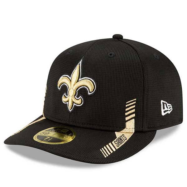 New Orleans Saints 2021 NFL SIDELINE HOME Black Fitted Hat