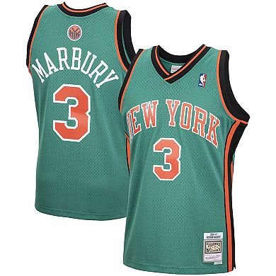 Men's Mitchell & Ness Stephon Marbury Green New York Knicks 2001/02 Hardwood Classics Swingman Jersey