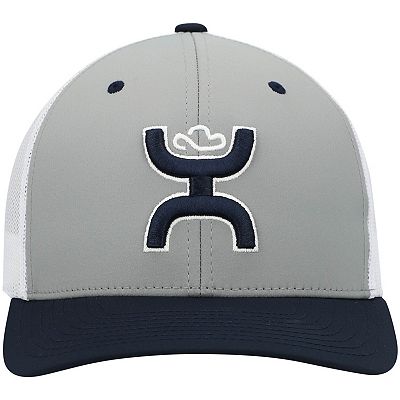 Men s HOOey Gray Navy Dallas Cowboys Tri Color H Trucker Snapback Hat