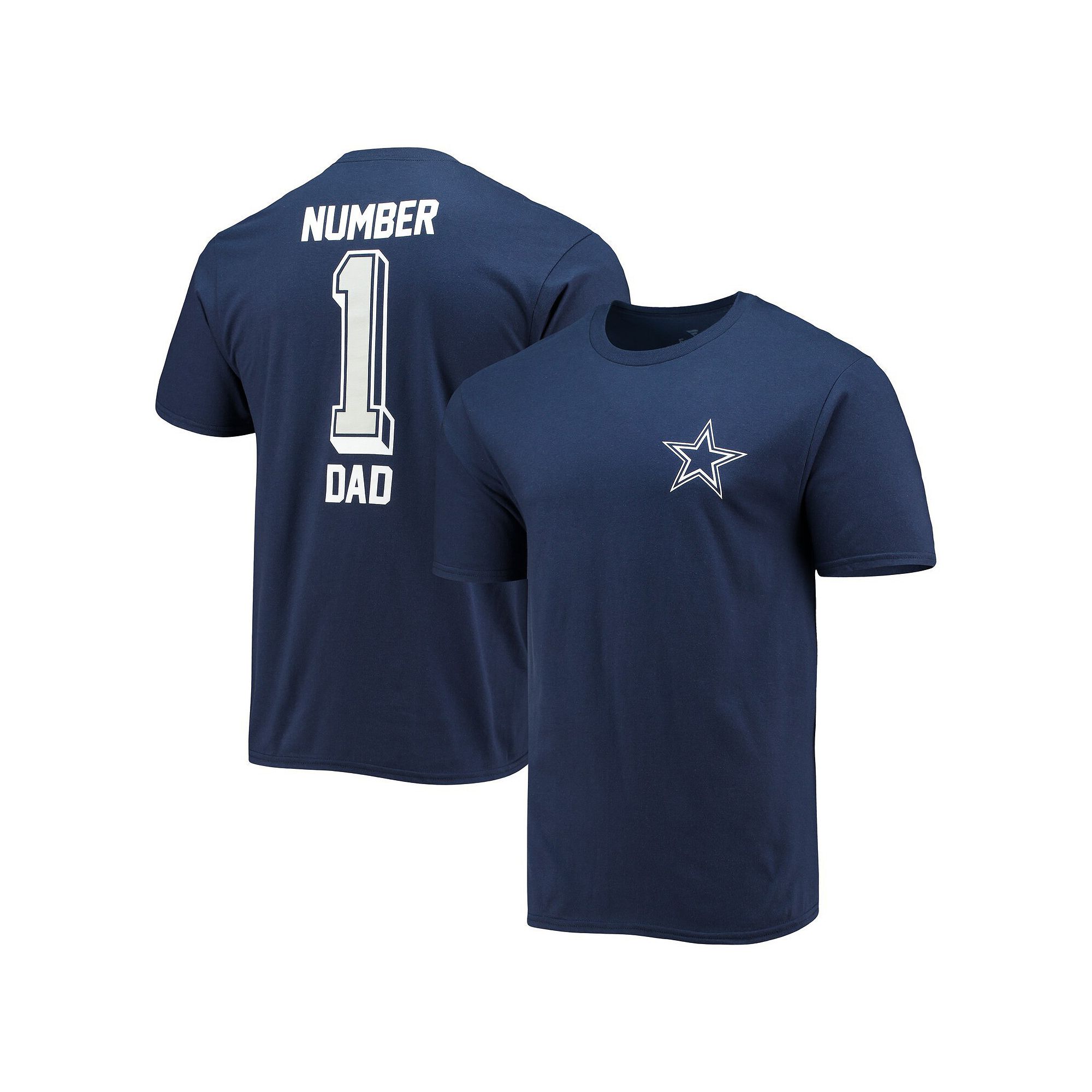 Mens Fanatics Branded Navy Dallas Cowboys #1 Dad T-Shirt, Size: Small, Blu