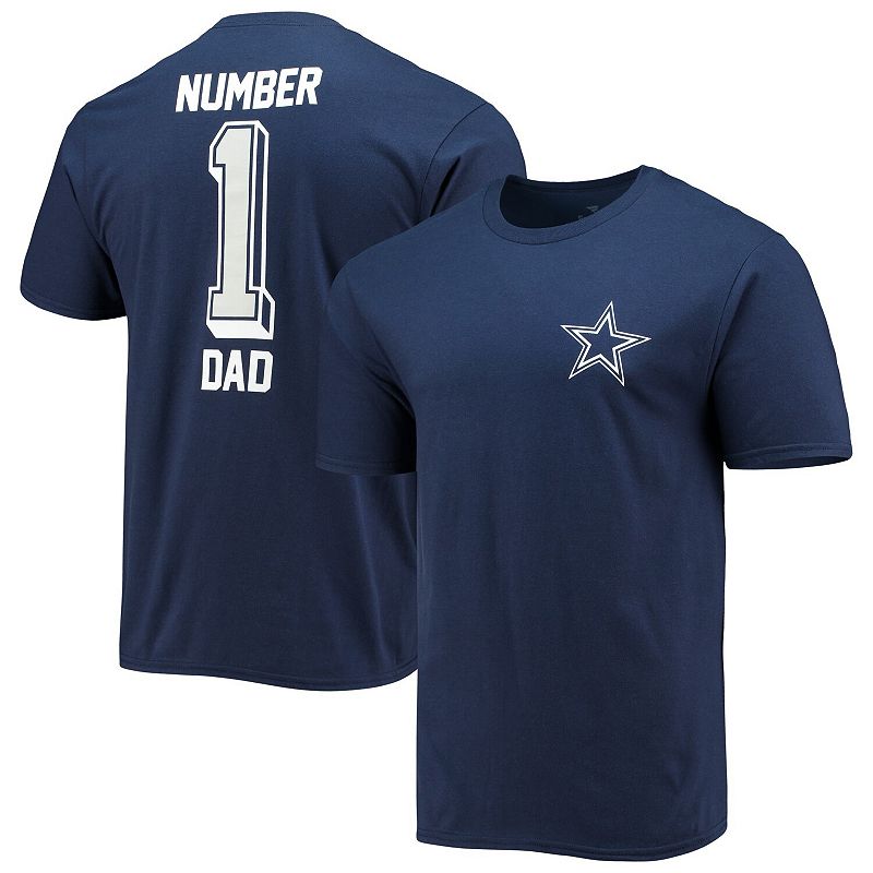 Men's Fanatics Branded Navy Dallas Cowboys #1 Dad T-Shirt,